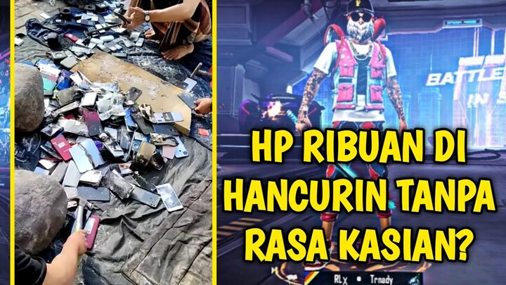 RIBUAN HP DI HANCURKAN TANPA BELAS KASIAN