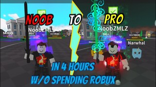 NOOB TO PRO IN 4 HOURS NO ROBUX IN SABER SIMULATOR