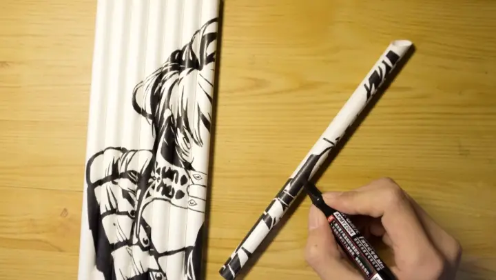 [Painting]Paint cartoon figures in straws-<Fate/stay night>