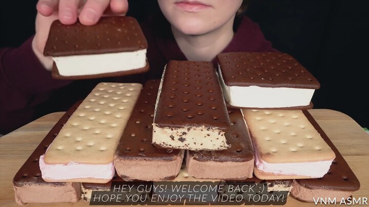 ASMR Ice Cream Sandwiches *Soft Eating Sounds (Chocolate, Strawberry, Cookies & Cream)by VNM ASMR