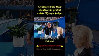 Gymnasts Show Their Shoulders or Awkwardly Dance in Protest of Unfair Olympic Judges #shorts 3/3