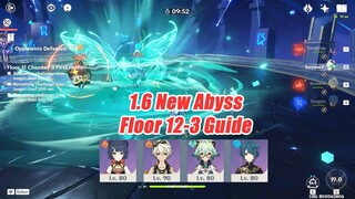 1.6 New Abyss Floor 12-3 Guide How To Fight - 4 Star Team Gameplay Genshin Impact