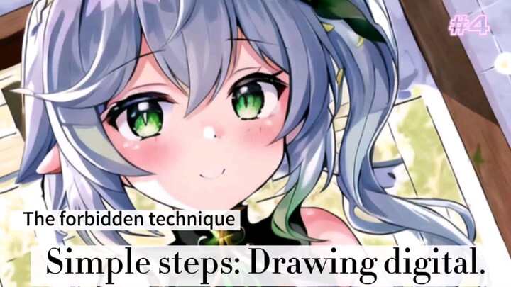 How to draw: Digital drawing [Nahida - Genshin Impact] 32-bit