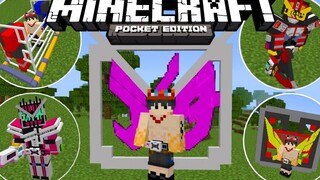 แจก+รีวิวแอดออนมาสไรเดอร์โครตเจ๋ง!!มีท่าแปลงร่างและเสียงเพลงสมจริงมาก Minecraft pe 118