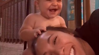 Placing my head on human babies' legs and watching their reactions—it's just so heartwarming! Some c