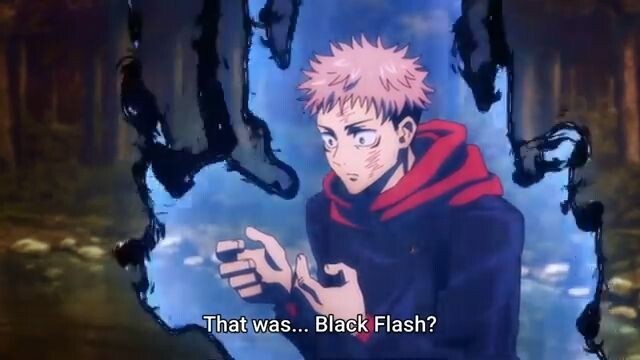 Jujutsu Kaisen Itadori Yuji uses Black Flash and learns to use cursed energy