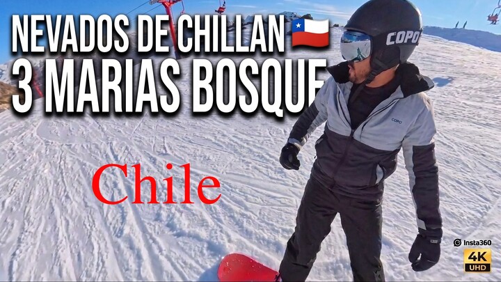 Nevados de Chillán: Tres Marias Bosque (POV Snowboard) 4K