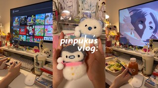 vlog | 雨天就是要宅在家充电✨游戏吃谷日常