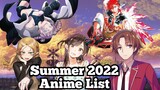 What Summer 2022 Anime I Am Watching/Dropping