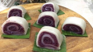 ขนมเทียนม้วนไส้มันม่วง #ขนมไทยประยุกต์