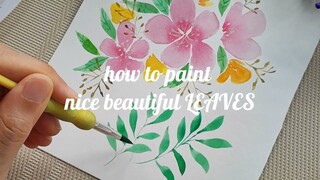 [Beginner] Easy steps to paint Leaves with watercolor tips