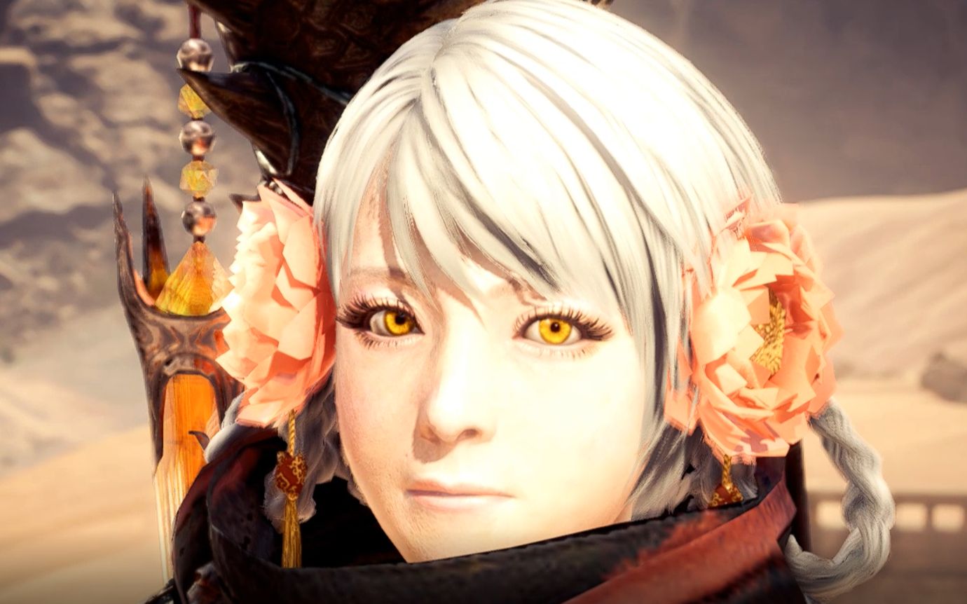 Monster Hunter world mod cute pinch face, hairstyle and beauty - BiliBili