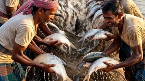 The Biggest Catch Ever! 🐟🔥#Fishing #BigCatch #VillageLife #FishMarket #ViralVideo