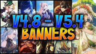 UPDATED!! Version 4.8 to 5.4 Banners Roadmap Including RERUNS - Genshin Impact