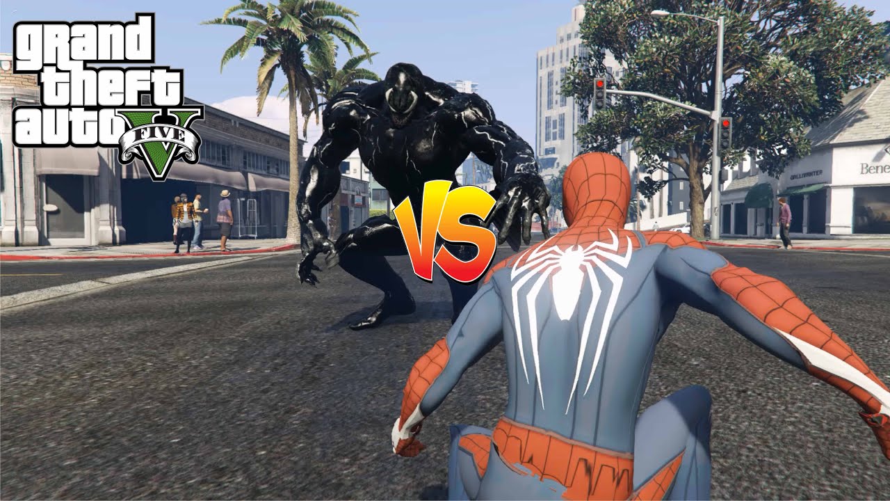 GTA 5 - Spider-Man VS Venom - Bilibili