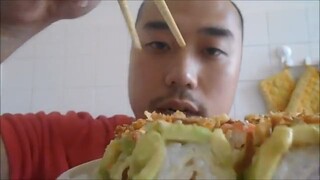 Asmr Close Up Eating Sounds  - Crunchy Avocado Sushi Roll And Crunchy Salmon Sushi Roll #18