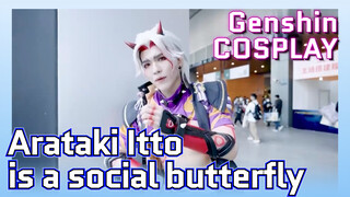 [Genshin  COSPLAY]  Arataki Itto is a social butterfly