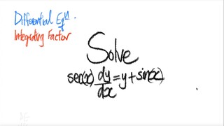 Diff Eq: Solve sec(x) dy/dx=y+sin(x) via Integrating factor [IF]