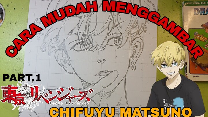cara mudah menggambar anime Tokyo revengers chifuyu Matsuno part.1 sketsa