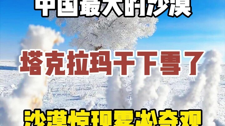 للمرة الأولى في التاريخ، غطّت الثلوج النادرة صحراء تاكلامكان الصينية الشديدة الجفاف، محوِّلةً بحر ال