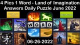4 Pics 1 Word - Land of Imagination - 26 June 2022 - Answer Daily Puzzle + Bonus Puzzle