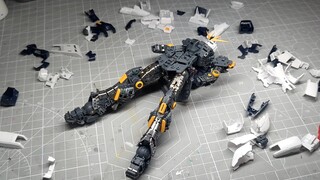 (With color chart) Longlong RG Bull Gundam skeleton pen painting is finally completed