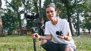 Quay gimbal với ống kính 85mm