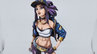 LOL KDA Akali, figure repaint, two-dimensional painting