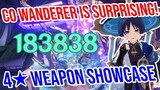 C0 Wanderer is SURPRISING! 4★ Weapon Showcase! Genshin Impact