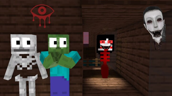 Monster School : EYES THE HORROR GAME CHALLENGE - Funny Minecraft Animation