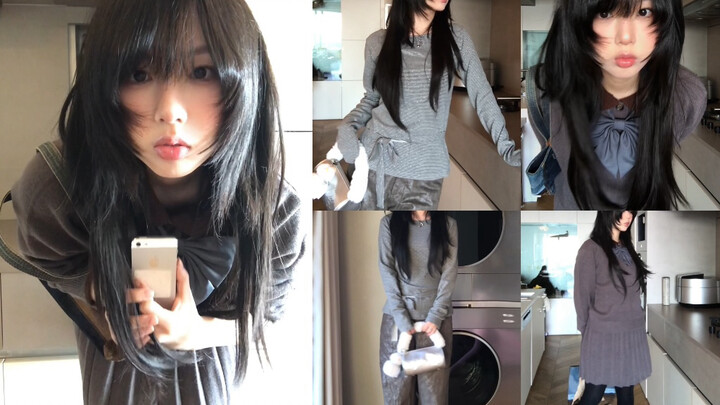 Here’s a gray outfit in two different styles, both just as comfy!