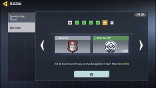 Kill 15 Enemies with any Lethal Equipment in MP Matches