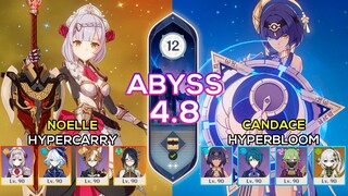 Noelle Hypercarry & Candace Hyperbloom - Spiral Abyss 4.8 - Genshin Impact