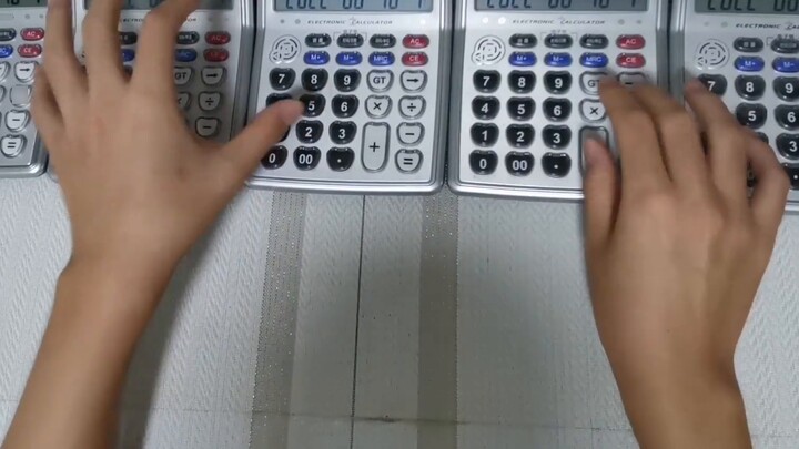 Play the Devourer of Gods final stage theme song (Universal Collapse) with five calculators
