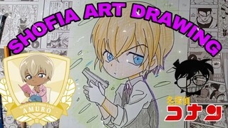 drawing anime detektif Conan , karakter amuro part.2