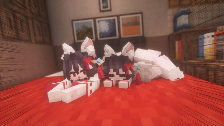 🥵Fox-Girl Wife & Daughter on the Warm Kang Hearth 🥵 (Minecraft Model Share)