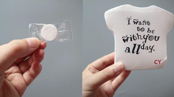 Try compressed towels and clothes: these magical things will deform when they come into contact with