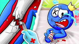 How To Heal ❓🩹 Blue's Leg Is Broken || Roblox Rainbow Friends Animation | Stop Motion Paper