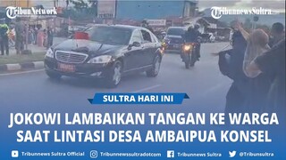 Momen Presiden Jokowi Lambaikan Tangan ke Warga Ambaipua Ranomeeto Konawe Selatan Sulawesi Tenggara
