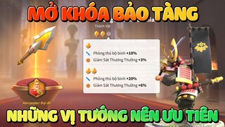 Những Vị Tướng Nên Ưu Tiên Nâng Cấp Bảo Tàng Trước Để Tiết Kiệm Xu Thánh Vật Rise of Kingdoms