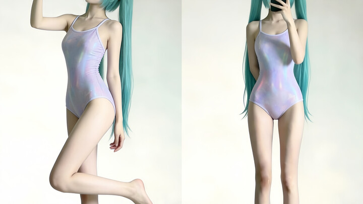 Baju senam gradasi laser Hatsune Miku