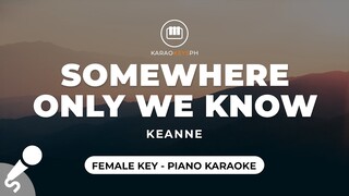 Somewhere Only We Know - Keanne (Female Key - Piano Karaoke)