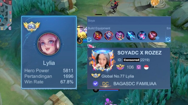 PUSH TOP GLOBAL LYLIA DI RANK TINGGI! 😎 | LYLIA GAMEPLAY