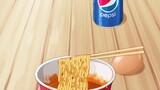 Food animation | Immersive noodles, ham sandwich, seaweed rice roll, cola