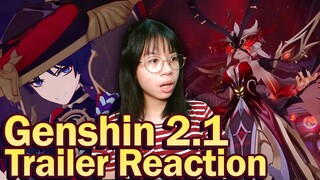REACTING to Genshin Impact 2.1 Trailer "Floating World Under The Moonlight" | SevyPlays
