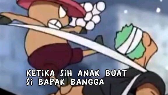 Zoro bangga ke Chopper 😄