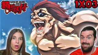 ¡YUJIRO Y OLIVA ESTÁN ROTÍSIMOS! - REACCIÓN 1X03 BAKI HANMA: SON OF OGRE