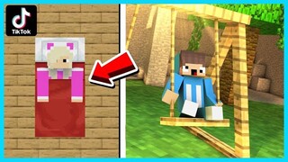 MIPAN & ZUZUZU Bisa Tidur Pakai Selimut Di Minecraft Dengan TIKTOK HACKS! Dan Buat Ayunan