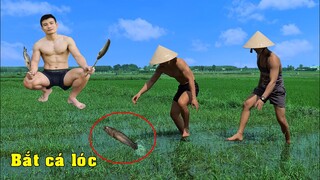 Trai đẹp 6 múi về quê BẮT CÁ LÓC đem nướng - Ẩm thực Cha Rồng vs Trí Bot
