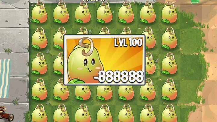 PvZ 2 Difficulty Challenge – 35 Level-100 Super Plants vs. 5 Level-50 Super Ice-Wheeler Zombies